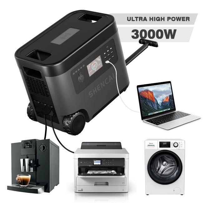 2024 नया 3000w पोर्टेबल पावर स्टेशन सोलर पैनल के साथ